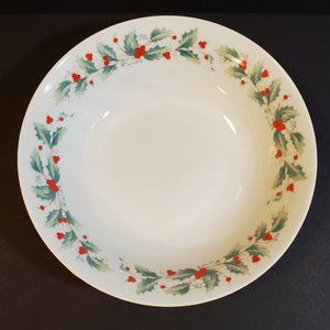China Pearl Noel Serving Vegetable Bowl Black Backstamp Holly Berries